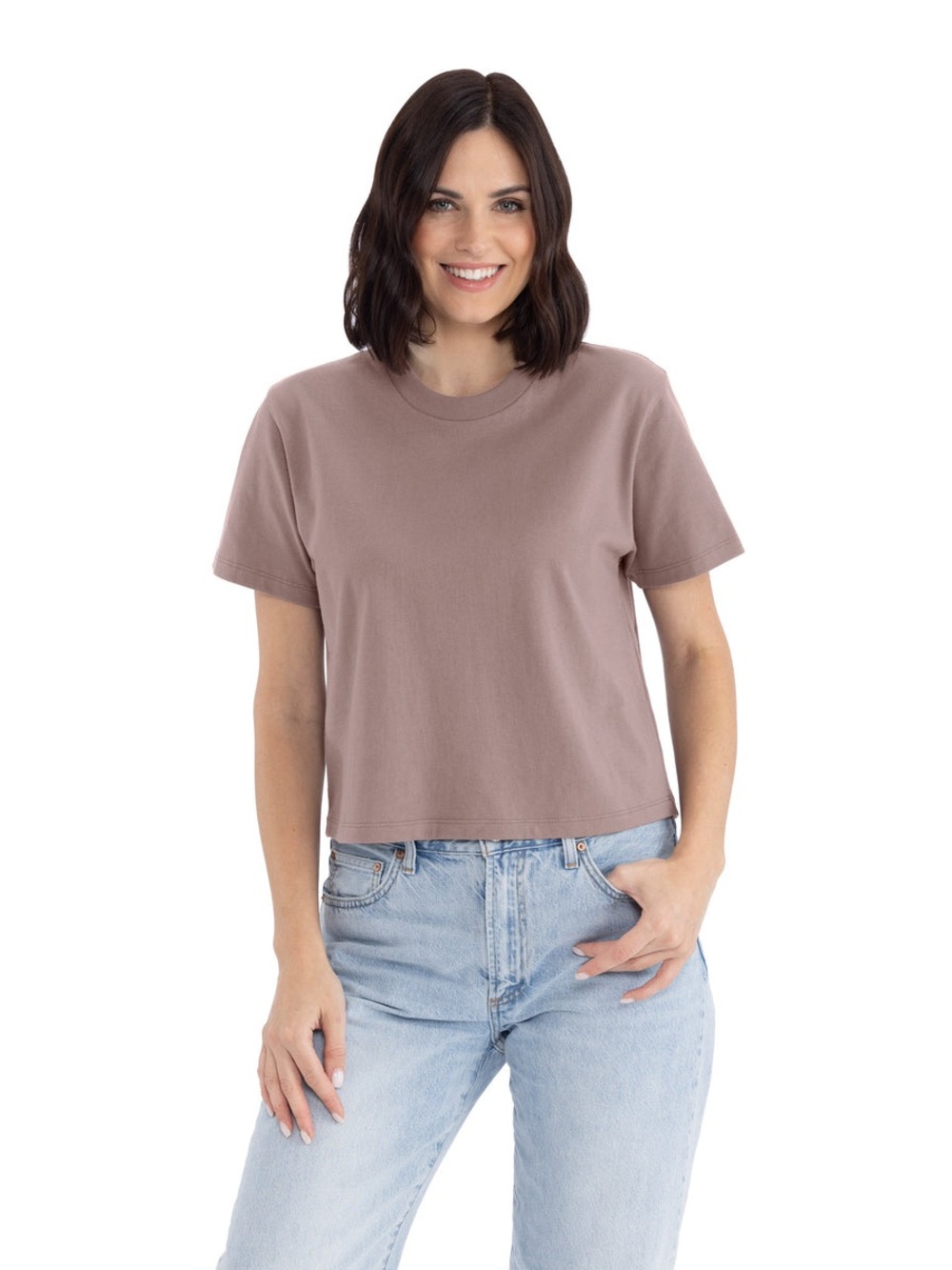 Next Level Apparel Cropped Boxy Tee - Shiitake Brown